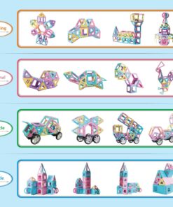 MAGBLOCK 102 Piece Magnetic Tiles Toys for 3 4 5 Year Old Girls Boys, Castle Magnet Toy Building Block for Kids Toddlers, Magnetic Blocks Montessori STEM Toys for Toddler Girls Gifts 23 71GeXk3tG2L