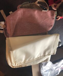 QIMIAOBABY Diaper Bag Backpack,Waterproof Multifunctional Large Travel Nappy Changing Bags… (Pink with gray) Pink With Gray 50 71Gevl6EgmL