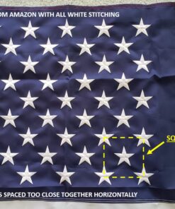 American Flag 3x5 Outdoor by Grace Alley, Embroidered Stars, Sewn Stripes, Heavy Duty, Hand Made and Fade Resistant - Long Lasting Nylon & Brass Grommets for Commercial Grade Durability, 100% Made in USA 40 71Gf5j8YU5L