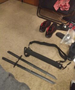 KCCEDGE BEST CUTLERY SOURCE 2PC Combo Full Tang 28in Tanto Ninja Katana Twin Sword Machete w/Nylon Sheath + Black Chinese Engraved on Blade Edition 29 71Gfy8nLYYL