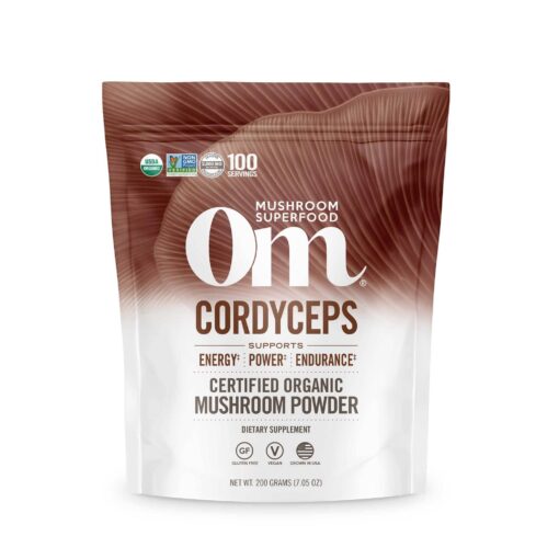 Om Organic Mushroom Superfood Powder, Cordyceps, 100 Servings, Energy and Endurance Support Supplement, 7.05 Ounce (Pack of 1) 7.05 Ounce (Pack of 1)