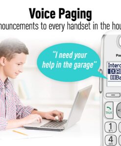 Panasonic Link2Cell Bluetooth Cordless DECT 6.0 Expandable Phone System with Answering Machine and Enhanced Noise Reduction - 5 Handsets - KX-TGE475S (Silver) Five Handsets - KX-TGE475S 28 71GhnUTzZJL