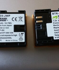 Wasabi Power LP-E6, LP-E6N Battery (2-Pack) and Charger for Canon EOS 5D Mark II/III/IV, 5DS, 5DS R, 6D, 6D Mark II, 7D, 7D Mark II, 60D, 70D, 80D, 90D, R, R5, R6, Ra, XC10, XC15, BMPCC 4K, BMPCC 6K 2 Batteries + Charger 32 71GiDQS983L