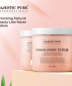MAJESTIC PURE Himalayan Salt Body Scrub with Lychee Oil, Exfoliating Salt Scrub to Exfoliate & Moisturize Skin, Deep Cleansing - 10 oz 10 Fl Oz (Pack of 1) 26 71GiMsBAodL