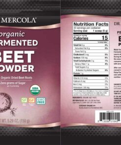 Dr. Mercola, Organic Fermented Beet Powder, 5.29 oz (150 g), 30 Servings, Supports Healthy Blood Flow, Supports Immune Health, Non GMO, Soy Free, Gluten Free, USDA Organic 4 71GjBuJnsL
