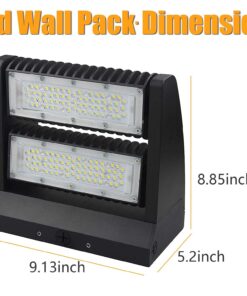 dephen 120W LED Wall Pack 5000K 16200lm Rotatable 2 Heads Wall Light 60-120 Beam Angle Adjustable IP65 Outdoor Commercial Flood Lighting Fixture - UL Listed 120W-16200Lm-No photocell 11 71GjEhVtruL