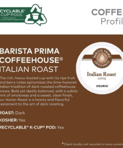 Barista Prima Italian Roast Coffee, Keurig K-Cup Pods, Dark Roast, 96/Carton (66149) 24 Count (Pack of 4) 16 71GjG5TiRgL