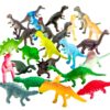 82 Piece Mini Dinosaur Toy Set for Dino Party Favor Supplies Birthday Cupcake Toppers - Assorted Vinyl Plastic Figure Toys for Kids Toddler Pinata Filler School Carnival Prize Bulk Goodie Bag Stuffers 16 71GjnVJeSOL