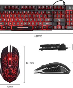 Rii Gaming Keyboard and Mouse Set, 3-LED Backlit Mechanical Feel Business Office Keyboard Colorful Breathing Backlit Gaming Mouse for Working or Primer Gaming,Office Device (RK108) 21 71GjqBFJl4L