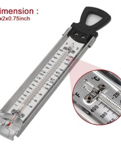 ThankMeet Stainless Steel Candy Thermometer with Clip & Hanging Ring Handle Jam/Jelly/Oil/Grease/Sugar/Syrup/Deep Frying Thermometer ClassicThermometer with Pot Clip Used for Cooking in Kitchen 12". stainless steel silver classic candy thermometer 9 71GkuAHNriL