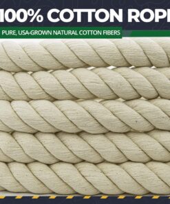 SGT KNOTS Twisted 100% Cotton Rope for DIY Projects, Crafts, Macrame Cord, Commercial, Agricultural - High Strength, Natural (1/4" x 100ft, Natural) 1/4 inch x 100 feet 16 71GkwgEXRiL 1