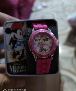 Accutime Kids Disney Mickey Mouse Minnie Mouse Analog Quartz Time Teacher Wrist Watch for Toddlers, Boys & Girls to Learn How to Tell Time Minnie Pink 24 71Gm7aVPaL