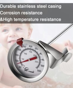 KT THERMO Deep Fry Thermometer With Instant Read,Dial Thermometer,12" Stainless Steel Stem Meat Cooking Thermometer,Best for Turkey,BBQ,Grill 1-pack 12-Inch 20 71GmN8iSUOL