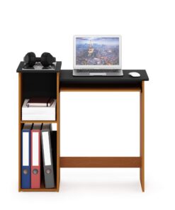 Furinno Econ Multipurpose Computer Writing Desk, Light Cherry/Black With Storage 27 71GmZfLmqrL