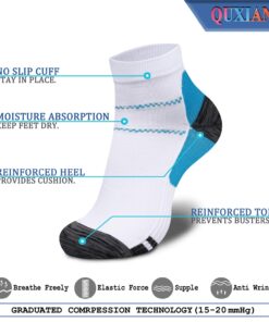 QUXIANG Compression Socks for Women & Men Circulation 3/6/7 Pairs Arch Ankle Support 15-20 mmHg Best for Running Cycling Small-Medium 01-blue/Purple/Yellow 13 71Gn0g kMPL