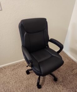 Amazon Basics Classic Puresoft PU Padded Mid-Back Office Computer Desk Chair with Armrest, 26"D x 23.75"W x 42"H, Black 34 71Gn2qNL0qL