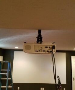 Henxlco Universal Projector Mount Wall or Ceiling Bracket with Adjustable Height and Extendable Arms Tilt DLP LCD Projection Mount for Home and Office Different Size Projector (Black) Black 30 71GnGuZEs5L