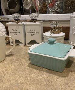 Mud Pie Ceramic Coffee Canister Door Knob Handle, White 31 71Go89 uM L