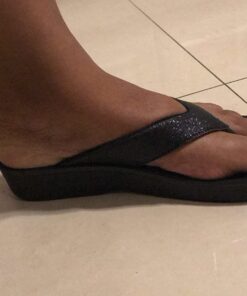 AEROTHOTIC Women's Comfortable Arch Support Summer Orthotic Flip Flops Sandals 9 Crystal Black 33 71GoB3hTrL