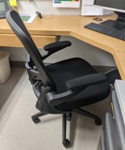 Flash Furniture Kelista Mid-Back Swivel Office Chair with Adjustable Lumbar Support and Seat Height, Ergonomic Mesh Desk Chair with Flip-Up Armrests, Black Black Mesh Set of 1 65 71Gof 81c0L