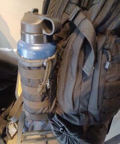 Gonex Tactical MOLLE Water Bottle Pouch, Drawstring Open Top & Mesh Bottom Travel Water Bottle Bag Hydration Carrier Black 50 71GpcfjQkAL 1