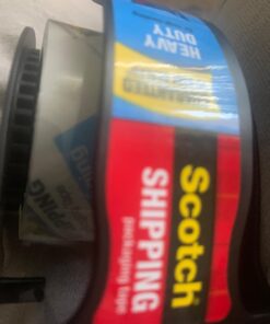 Scotch Heavy Duty Packaging Tape, 1.88" x 22.2 yd, Designed for Packing, Shipping and Mailing, 3M Industrial Strength Adhesive, 1.5" Core, Clear, 1 Roll with Dispenser (142-BL) Black Dispenser 25 71GpqFNiiRL