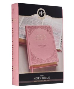 KJV Holy Bible, Giant Print Full-size Faux Leather Red Letter Edition - Thumb Index & Ribbon Marker, King James Version, Pink Leather Bound 46 71Gq2x7agzL