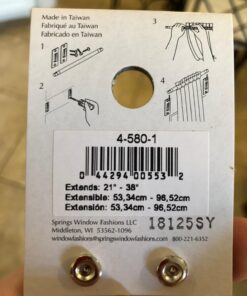 SKEMIX 5/16-Inch Swivel End Sash Curtain Rods - 2 Rods - 21 - 38 Inch Adjustable Width, White with Nickel Ends 21 71Grrrmw3KL