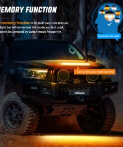 Nilight 26Inch 540W LED Light Bar Spot Flood Amber White Strobe 6 Modes with Memory Function Off-Road Truck Car ATV SUV Cabin Boat with 16AWG Wiring Harness Kit-1 Lead, 2 Years Warranty Amber&White 6 Modes 14 71GrwHKr52L