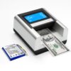 Counterfeit Bill Detector, Rechargeable, 4 Way Direction USD & EUR Bill Checker Machine, with Infrared, Magnetic and Ultraviolet Sensors, Easy Pass/Fail Indicator Portable Rechargeable white