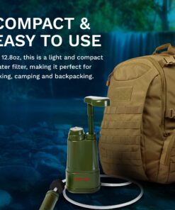 Survivor Filter Pro Hand-Pump Portable Water Filter - Lightweight Water Filter Camping, Backpacking, and Hiking - Water Purifier Survival - 0.01 Micron Ultra Filter 25 71Gs4IgwrQL