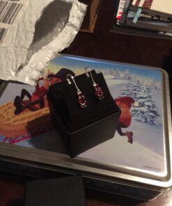 Amazon Collection Sterling Silver Genuine and Created Gemstone Three Stone Birthstone Leverback Dangle Earrings Garnet,January 21 71GsN2ZNg L