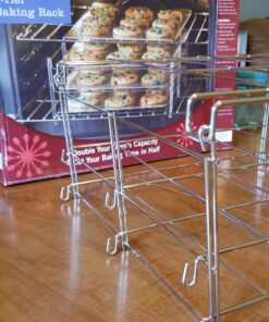 Nifty 3-in-1 Baking Rack – Nickel Chrome Plating, Cooling & Baking Rack, Multipurpose Kitchen Accessory, Folds Flat for Easy Storage, Use for Cookies, Pizzas, Baked Goods 31 71GsvW34P4L