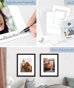 Golden State Art, Acid Free, Pack of 25, 11x14 White Picture Mats Mattes with White Core Bevel Cut for 8x10 Photo + Backing + Bags 11x14 (25 Pack) 24 71GtV0l6BFL
