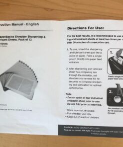 Amazon Basics Micro Cut Paper Shredder Sharpening & Lubricant Sheets, Pack of 12, White 33 71Gtfb3V2dL 3