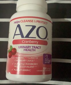 AZO Cranberry Urinary Tract Health Supplement, 1 Serving = 1 Glass of Cranberry Juice, Sugar Free Cranberry Pills, Non-GMO 100 Softgels 100 Count (Pack of 1) 38 71Gw27DlfL