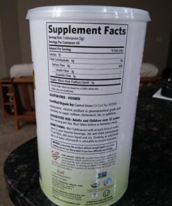 Organic India Psyllium Herbal Powder - Whole Husk Fiber, Healthy Elimination, Keto Friendly, Vegan, Gluten-Free, USDA Certified Organic, Non-GMO, Soluble & Insoluble Fiber Source - 12 Oz Canister (Pack of 1) 30 71GwQRFnl7L