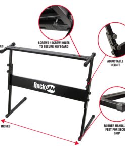 RockJam 61 Key Keyboard Piano With LCD Display Kit, Stand, Bench, Headphones, Simply App & Keynote Stickers Keyboard Piano Kit 24 71GxTG9iL