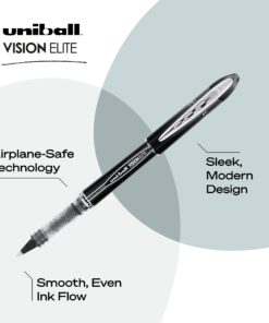 Alternative view of Uniball Vision Elite Rollerball Pens, Assorted Pens Pack of 8, Micro Pens with 0.5mm Ink, Ink Black Pen, Pens Fine Point Smooth Writing Pens, Bulk Pens, and Office Supplies