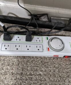 BN-LINK 8 Outlet Surge Protector with Mechanical Timer (4 Outlets Timed, 4 Outlets Always On) - White 41 71GyR5l49CL