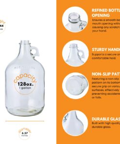 Glass Jug, 1 gal (Pack of 4) 13 71GySRzZ6L