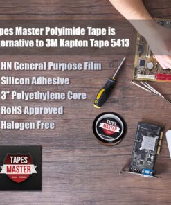 Tapes Master - 1/2" x 36 Yds - 1 Mil Kapton Tape – Polyimide High Temp Tapes with Silicone Adhesive - 3” Core - for 3D Printer Surface, Soldering, Insulation and Bonding - No Residue 1/2" - 1 Roll 10 71GymRNZkgL