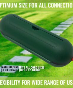 Hot Headz H-EXT-302 Outdoor Extension Safety Seal Resistant Cord Cover for Holiday Lights Water Fountains, Pool Pumps, Air Conditioners, Etc, Single, Green 32 71GzN43 6SL