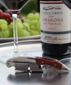 Alternative view of Barvivo Natural Rosewood Wine Opener with Foil Cutter Knife & Cap Remover, Double Hinged Manual Wine Key for Bartenders, Servers, Waiters, Stainless Steel Wine Bottle Opener Corkscrew
