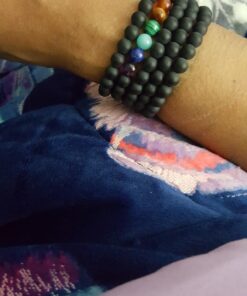 COAI 108 Japa Mala 7 Chakra Stone Wrap Bracelet Necklace Matte Onyx 31 71Gzcoswl3L