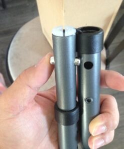 Ez2care Adjustable Folding Quad Cane for Right or Left Hand Use, Lightweight, Self Standing Small Base Walking Stick for Travel and Storage, Four Prongs Collapsible Cane, Metallic Grey 20 71GzqcFNrNL