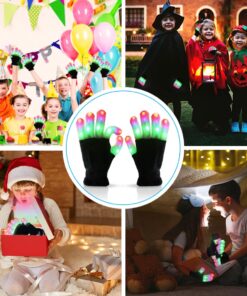Luwint Light Up Toys, Kids LED Glow Gloves, Fun for Boys Girls Age 5-7 8-12, Cool Gifts for Autistic Children Birthday Party Christmas Stocking Stuffers, 6 Flashing Modes 16 71H 72felRL