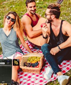 Pyle 300 Watt Outdoor Indoor Wireless Bluetooth Portable PA Speaker 6.5 inch Subwoofer Sound System with USB SD Card Reader, Rechargeable Battery, Wired Microphone, FM Radio, Remote - PWMAB250BK Black 18 71H0KUBX5QL