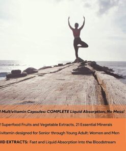 Clinical Daily Complete Whole Food Multivitamin Supplement for Women & Men - Complete Liquid Vitamin Absorption! 42 Superfood Fruits Vegetables - Young Adult to Senior - 120 Liquid Capsules 120 Count (Pack of 1) 11 71H0RnEpaIL