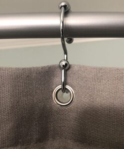 Utopia Bedding Shower Curtain Hooks Rings, Rust-Resistant Metal Double Roller Glide Shower Hooks for Bathroom Shower Rods Curtains, Set of 12 - Chrome 39 71H181gwPcL